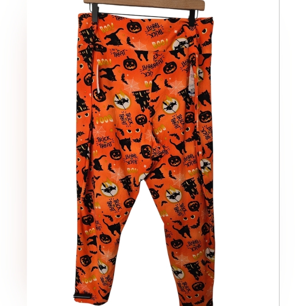Terra & Sky Halloween Leggings - Orange and Black Size 4x - Picture 4 of 4